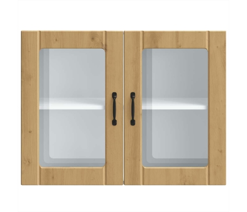 Virtuves Sienas Skapis Ar Stikla Durvīm Lucca Koka Krāsā Vidaxl