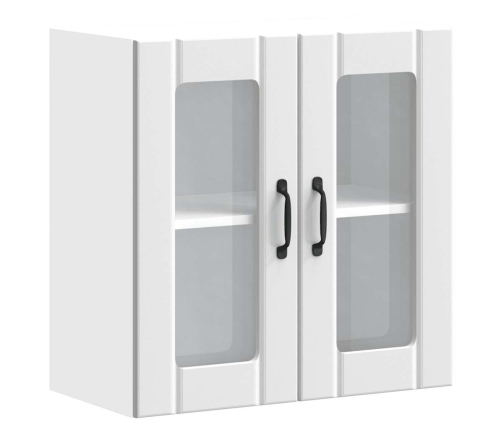 vidaXL virtuves sienas skapis ar stikla durvīm Lucca balts