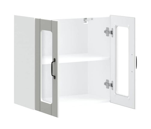 vidaXL virtuves sienas skapis ar stikla durvīm Lucca balts