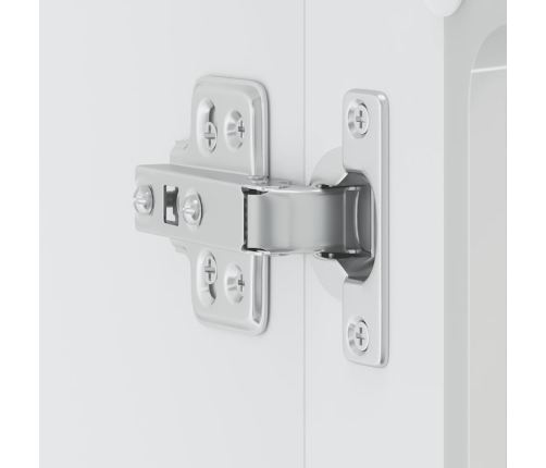 Virtuves Sienas Skapis Ar Stikla Durvīm Lucca Spīdīgi Balta Vidaxl