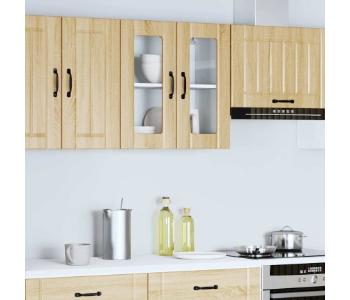 vidaXL virtuves sienas skapis ar stikla durvīm Lucca ozolkoka krāsa