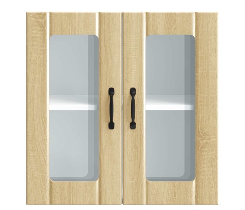 vidaXL virtuves sienas skapis ar stikla durvīm Lucca ozolkoka krāsa