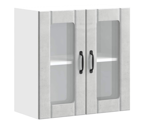 vidaXL virtuves sienas skapis ar stikla durvīm Lucca betona pelēks