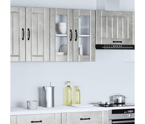 vidaXL virtuves sienas skapis ar stikla durvīm Lucca betona pelēks