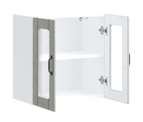 vidaXL virtuves sienas skapis ar stikla durvīm Lucca betona pelēks