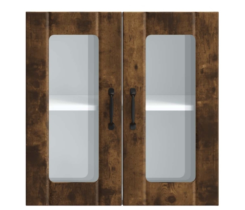 vidaXL virtuves sienas skapis ar stikla durvīm Lucca ozolkoka krāsa