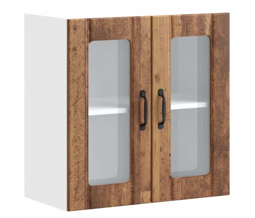 Virtuves Sienas Skapis Ar Stikla Durvīm Lucca Veca Koka Vidaxl