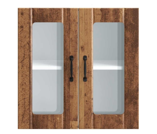 Virtuves Sienas Skapis Ar Stikla Durvīm Lucca Veca Koka Vidaxl