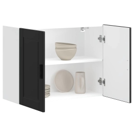 Virtuves Apakšējai Skapītis "Porto" Melns Inženierijas Koks Vidaxl