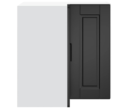 Virtuves Sienas Stūra Skapis, Porto, Melns, Inženierijas Koks Vidaxl