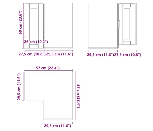 vidaXL virtuves sienas skapītis 