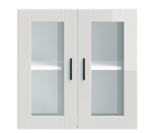 vidaXL virtuves sienas skapis ar stikla durvīm Porto spīdīgs balts