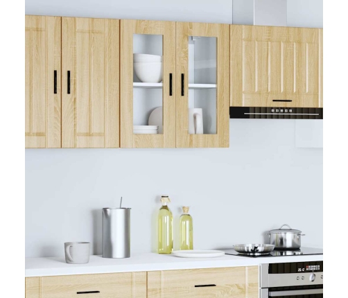 vidaXL virtuves sienas skapis ar stikla durvīm Porto ozolkoka krāsa