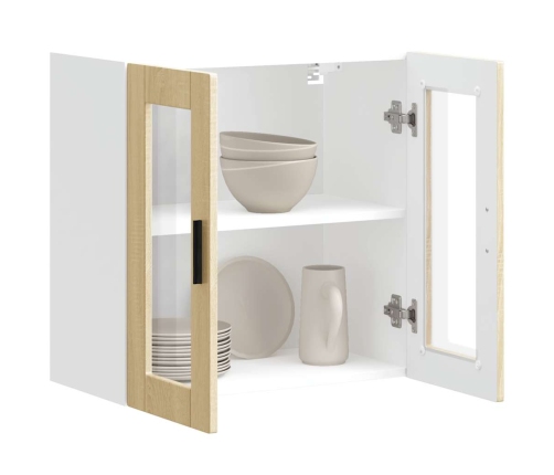 vidaXL virtuves sienas skapis ar stikla durvīm Porto ozolkoka krāsa