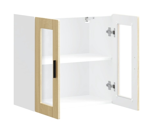 vidaXL virtuves sienas skapis ar stikla durvīm Porto ozolkoka krāsa