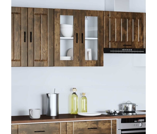 vidaXL virtuves sienas skapis ar stikla durvīm Porto ozolkoka krāsa