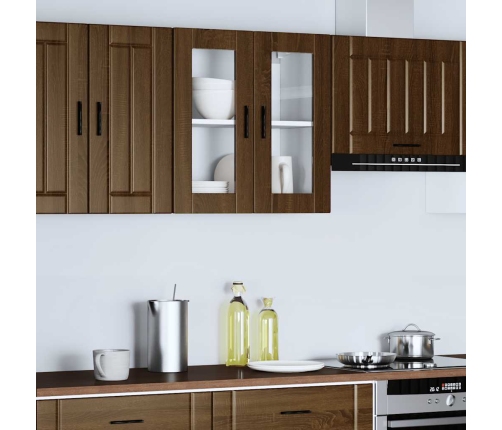 vidaXL virtuves sienas skapis ar stikla durvīm Porto brūna ozolkoka