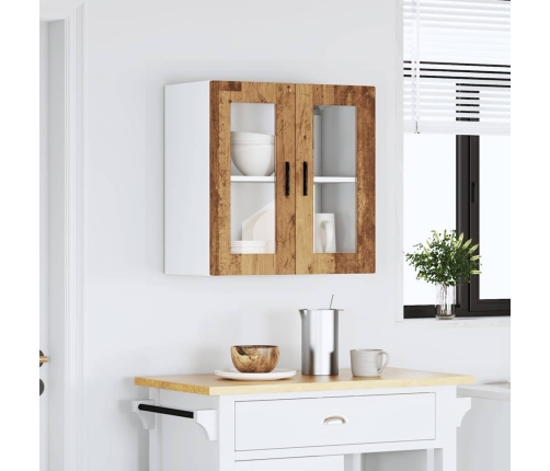 vidaXL virtuves sienas skapis ar stikla durvīm Porto veci dēļi