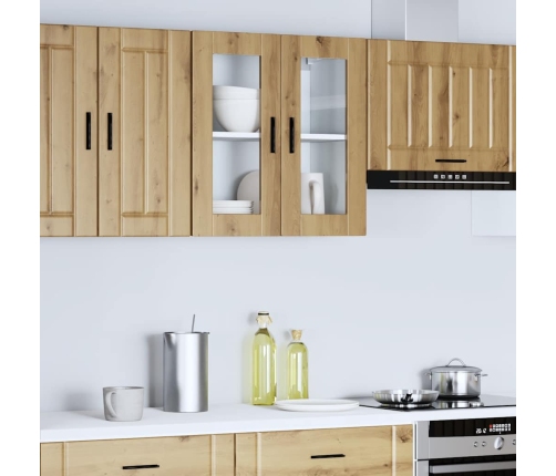 vidaXL virtuves sienas skapis ar stikla durvīm Porto koka krāsā