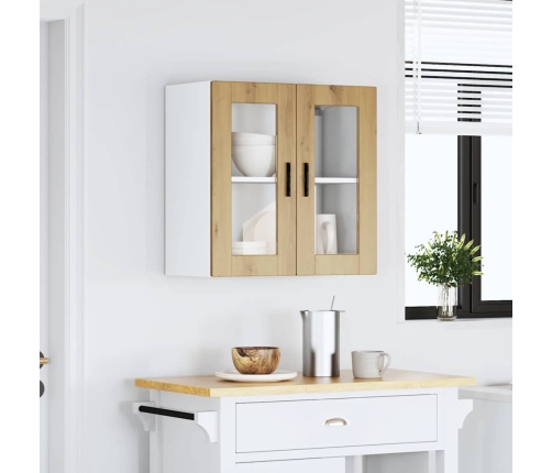 vidaXL virtuves sienas skapis ar stikla durvīm Porto koka krāsā