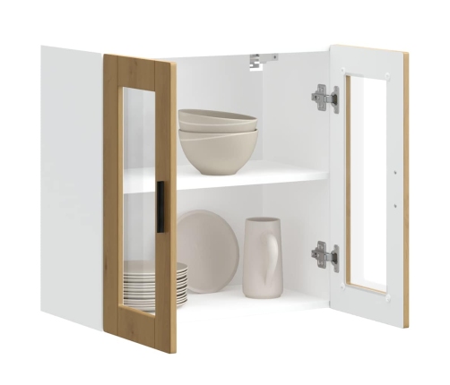 vidaXL virtuves sienas skapis ar stikla durvīm Porto koka krāsā