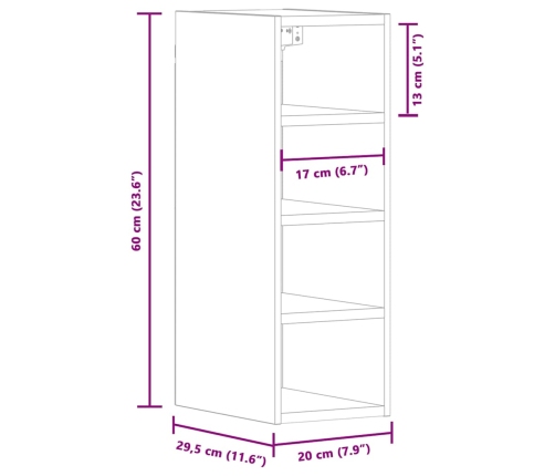 vidaXL virtuves skapītis betona pelēks 20x29,5x60 cm inženierijas koks