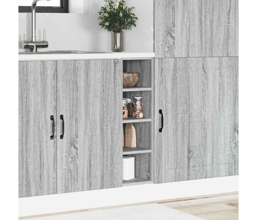 vidaXL virtuves skapītis, pelēka koka, 20x44,5x81,5 cm, skaidu plāksne