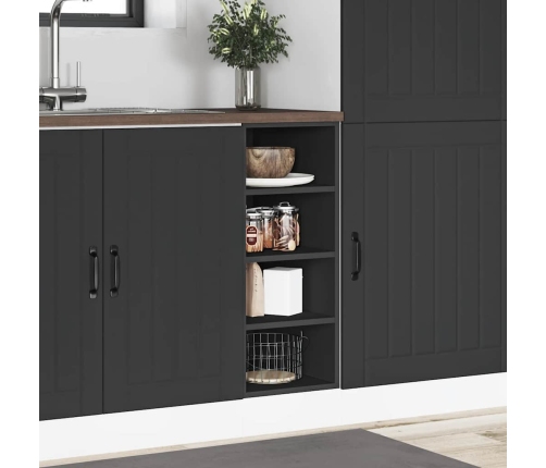 vidaXL virtuves skapītis, melns, 30x44,5x81,5 cm, skaidu plāksne