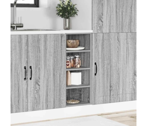 Virtuves Skapītis, Pelēka Koka, 30X44,5X81,5 Cm, Skaidu Plāksne Vidaxl