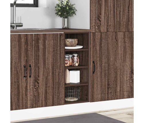 vidaXL virtuves skapītis, brūna ozola, 30x44,5x81,5 cm, skaidu plāksne