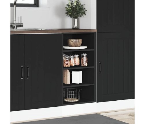 Virtuves Skapītis, Melns, 40X44,5X81,5 Cm, Skaidu Plāksne Vidaxl