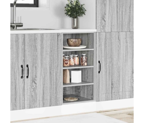 vidaXL virtuves skapītis, pelēka koka, 40x44,5x81,5 cm, skaidu plāksne