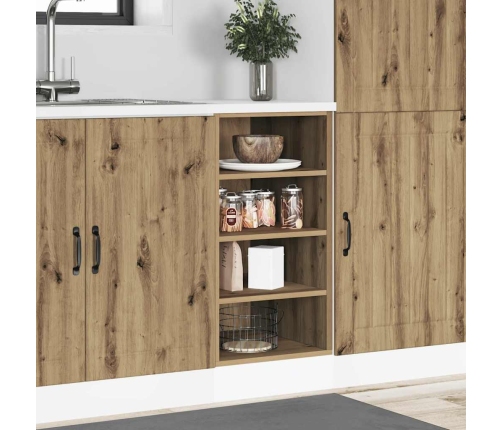 vidaXL virtuves skapītis, koka krāsa, 40x44,5x81,5 cm, skaidu plāksne