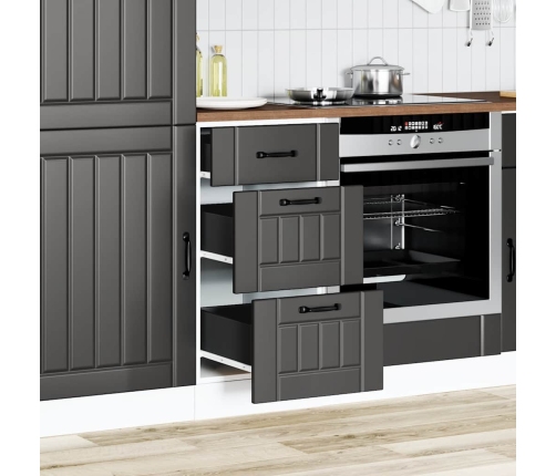 Virtuves Apakšējai Skapītis, Lucca, Melns, Inženierijas Koks Vidaxl