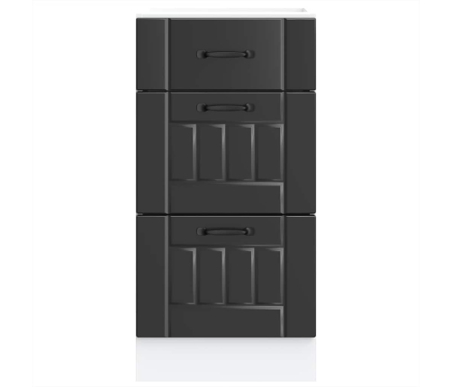 Virtuves Apakšējai Skapītis, Lucca, Melns, Inženierijas Koks Vidaxl