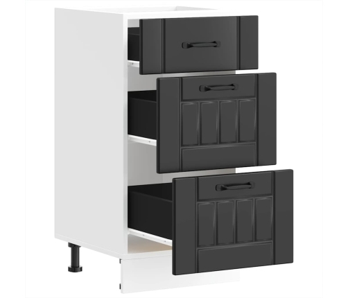 Virtuves Apakšējai Skapītis, Lucca, Melns, Inženierijas Koks Vidaxl