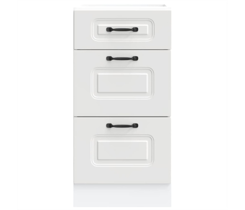 Virtuves Apakšējai Skapītis, Kalmar, Balts, Inženierijas Koks Vidaxl