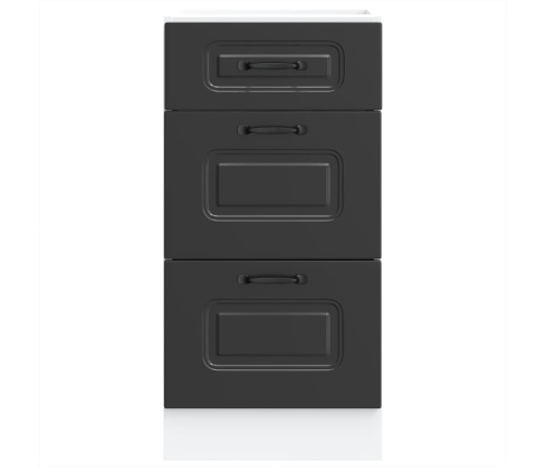 Virtuves Apakšējai Skapītis, Kalmar, Melns, Inženierijas Koks Vidaxl