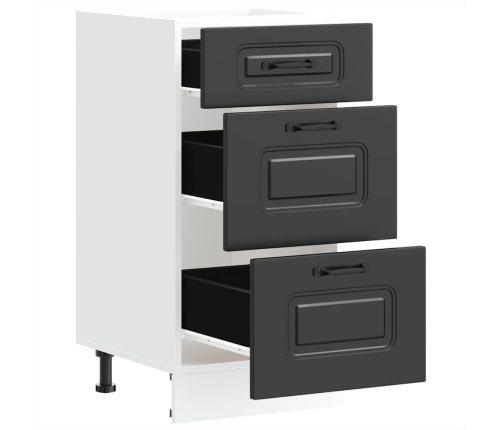 Virtuves Apakšējai Skapītis, Kalmar, Melns, Inženierijas Koks Vidaxl