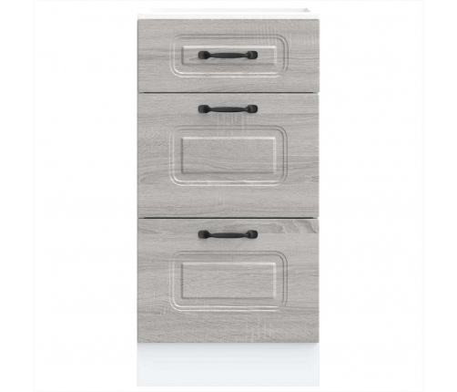 Virtuves Apakšējai Skapītis, Kalmar, Pelēka Koka Vidaxl