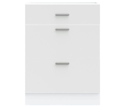 Virtuves Apakšējai Skapītis, Balts, Inženierijas Koks Vidaxl