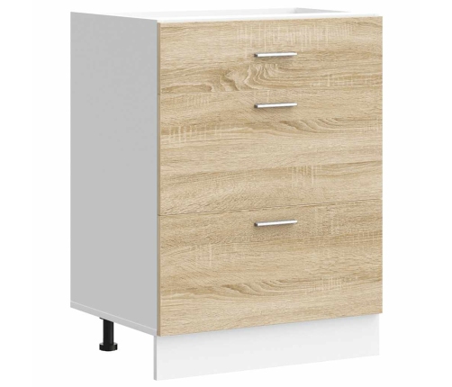 Virtuves Apakšējai Skapītis, Ozolkoka Krāsa, Inženierijas Koks Vidaxl