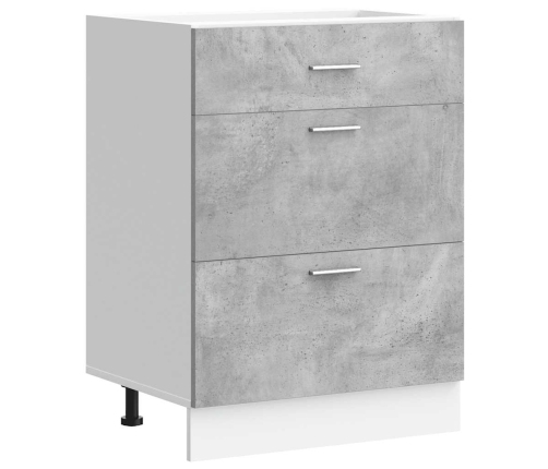 Virtuves Apakšējai Skapītis, Betona Pelēks, Inženierijas Koks Vidaxl
