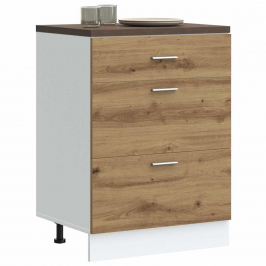 Virtuves Apakšējai Skapītis, Koka Krāsā, Inženierijas Koks Vidaxl