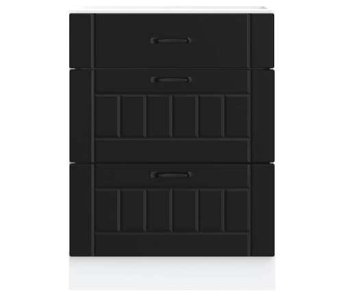 Virtuves Apakšējai Skapītis, Lucca, Melns, Inženierijas Koks Vidaxl