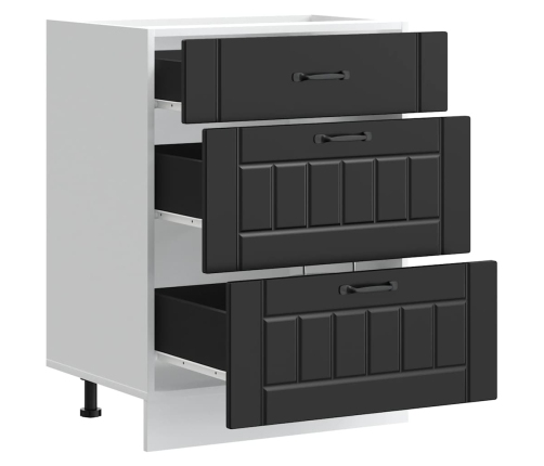 Virtuves Apakšējai Skapītis, Lucca, Melns, Inženierijas Koks Vidaxl