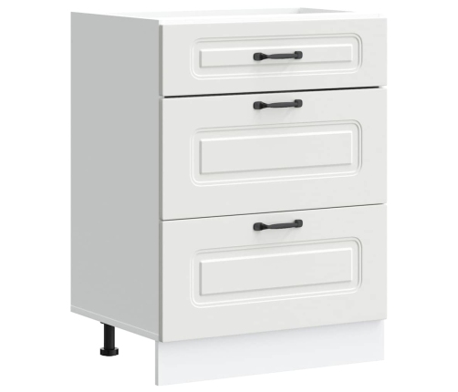 Virtuves Apakšējai Skapītis, Kalmar, Balts, Inženierijas Koks Vidaxl