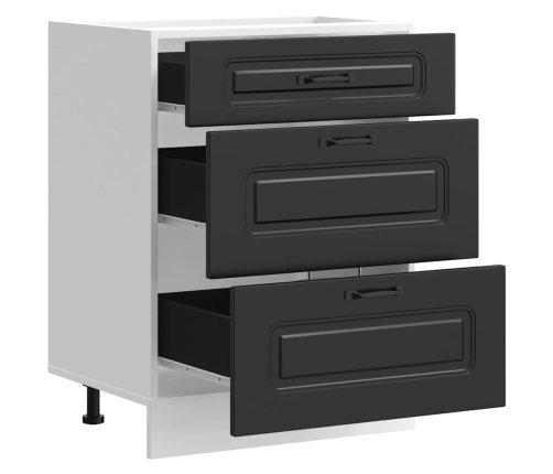Virtuves Apakšējai Skapītis, Kalmar, Melns, Inženierijas Koks Vidaxl