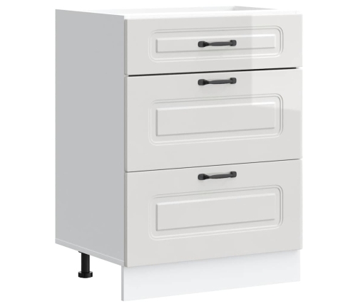 Virtuves Apakšējai Skapītis, Kalmar, Spīdīgi Balta Vidaxl