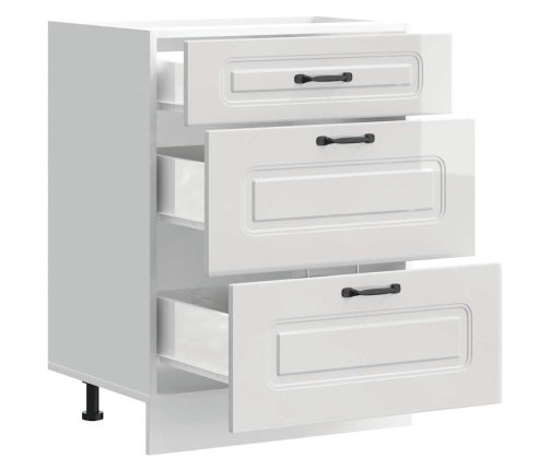 Virtuves Apakšējai Skapītis, Kalmar, Spīdīgi Balta Vidaxl